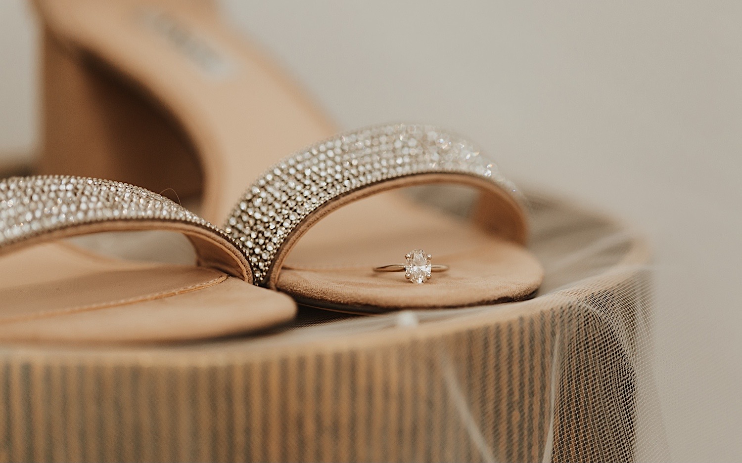 Detail photo of a woman's wedding shoes