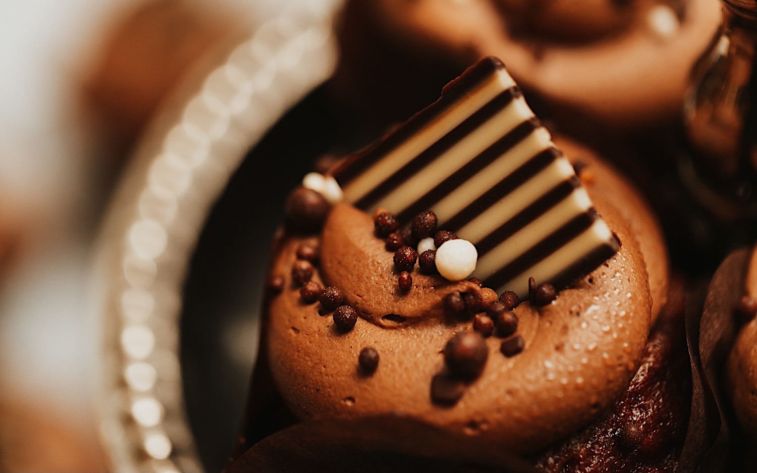 Close up photo of a dessert at a wedding