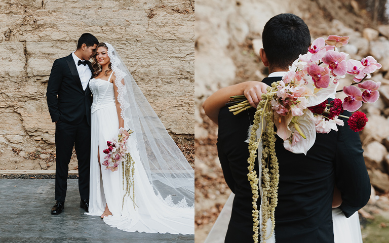 Bride and Groom at Woods and Co. Venue
